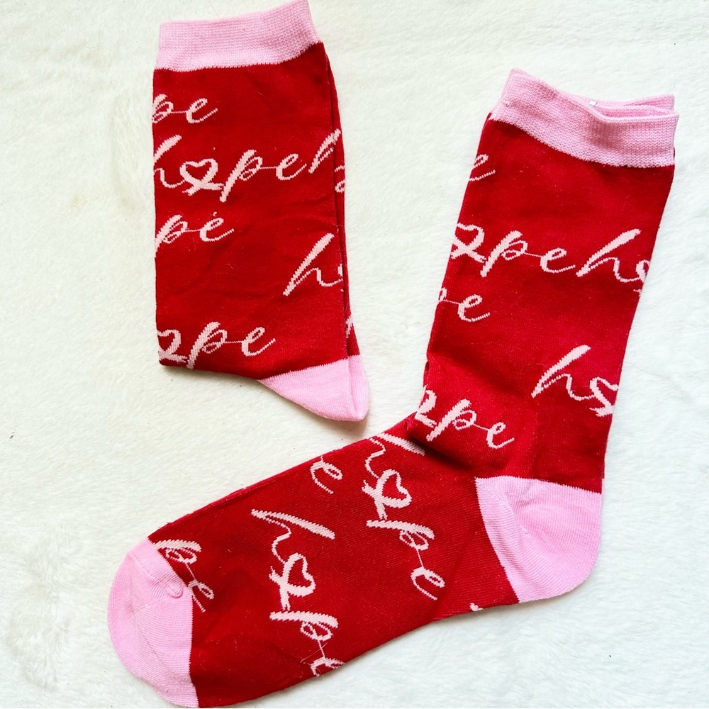 Breast Cancer Support Awareness Socks NWOT